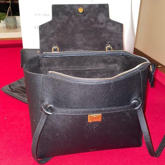 Celine Mini Belt Bag & Large Zipped Wallet in Grained Calfskin Black - Picture 3 of 7